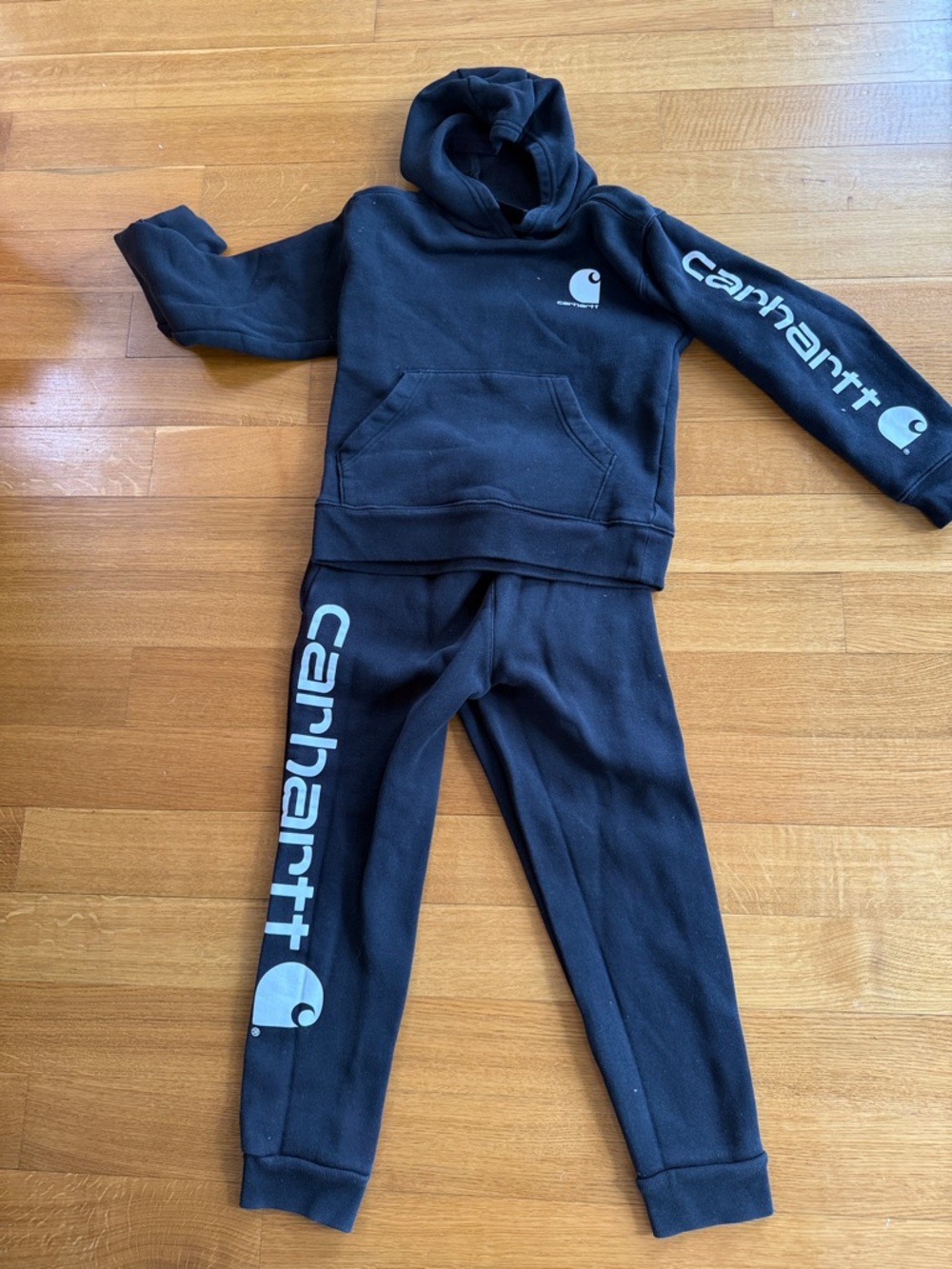 Carhartt Black Hoodie and Joggers with White Logo